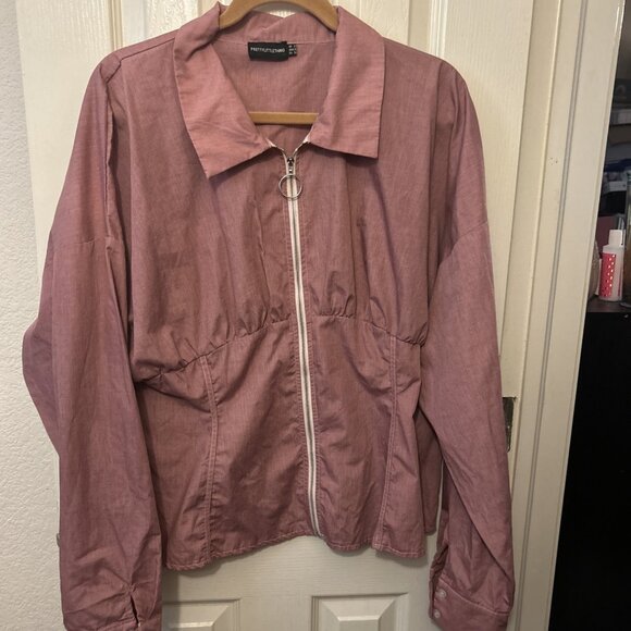 PrettyLittleThing Mauve Pink Color Zip-Up Plus Size 18 Women’s Long Sleeves - Picture 1 of 10